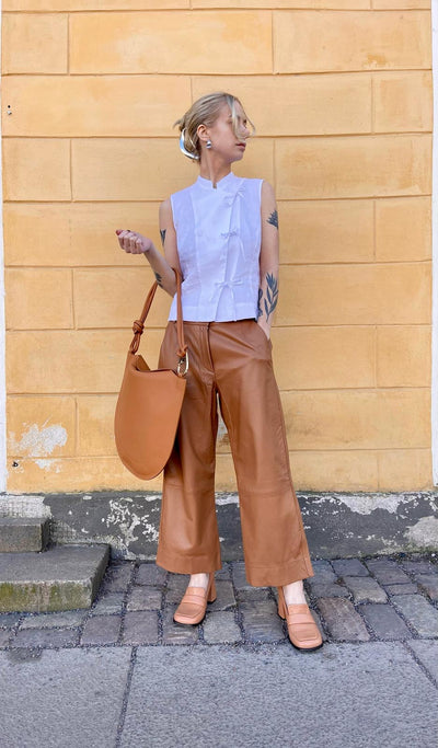 BTF•CPH - Leather Pants Ankle Length Caramel