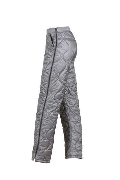 Blue Sportswear - Caitlyn Shiny Quilt Pants Silver Grey