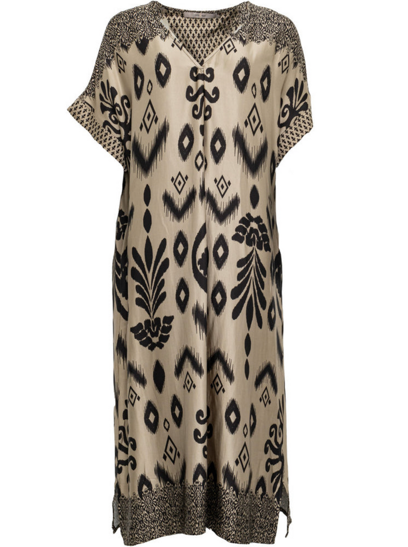 Costamani - Border Long Dress Black / Champagne