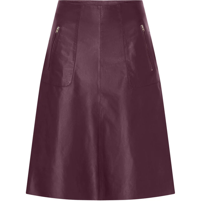 BTF•CPH - Leather Skirt Burgundy