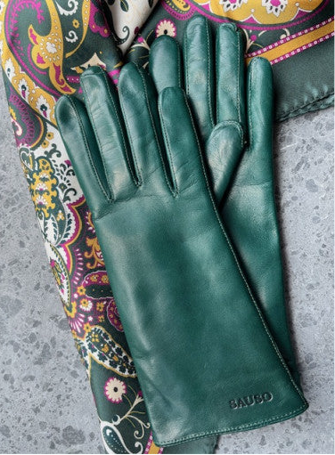 SAUSO – Leather Glove Petrol Green