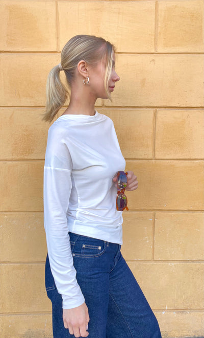 LaSalle - Falling Neck Shirt White