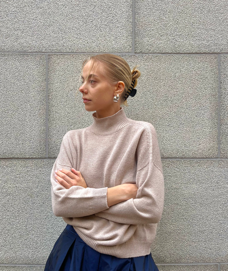 LaSalle - Raised Neck Sweater Sand