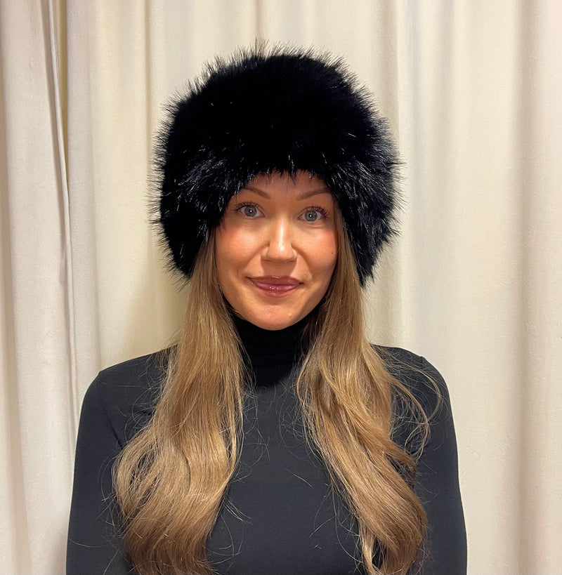Alex•Max - Miriam Tall Fur Hat Black
