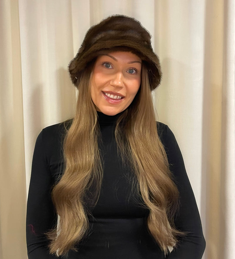 Alex•Max - Simone Fur Bucket Hat Brown