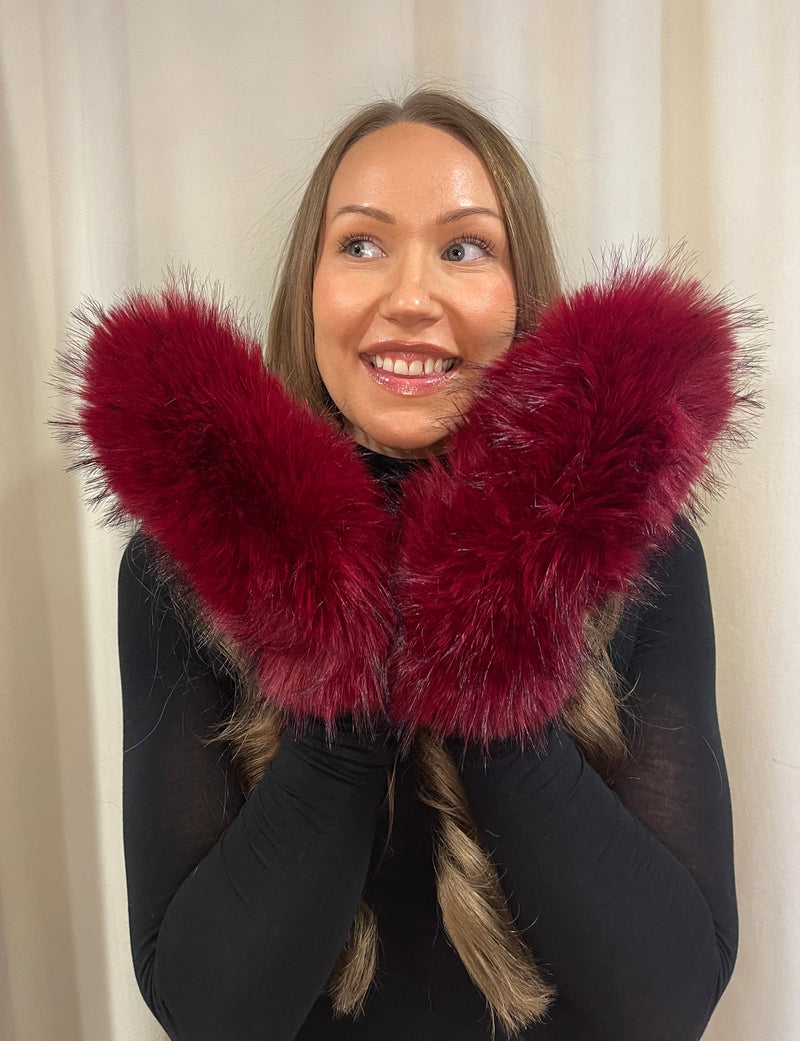 Alex•Max - Naomi Fur Gloves Burgundy