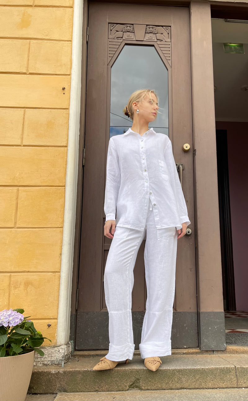 By Basics - Linen Pants White