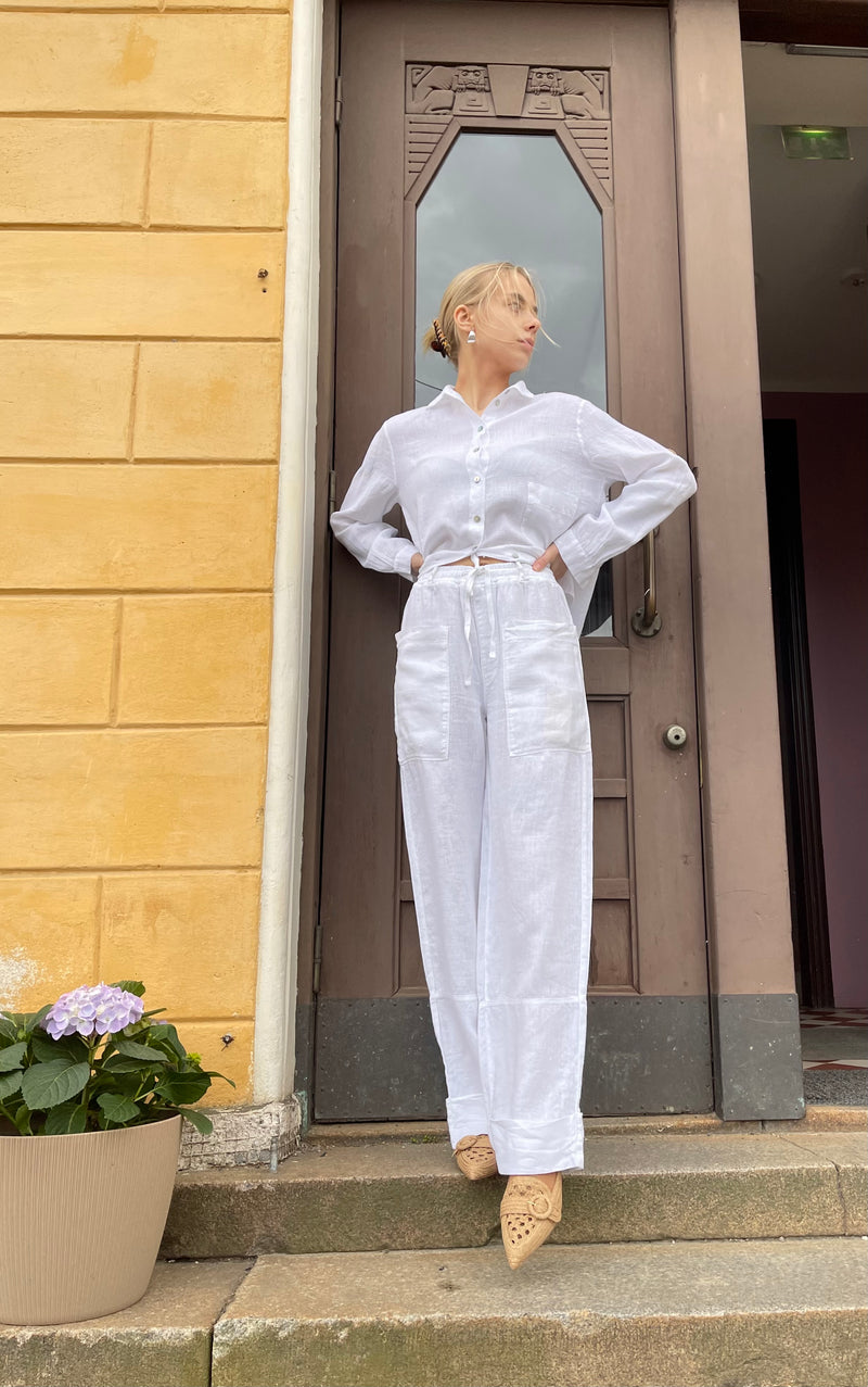 By Basics - Linen Pants White