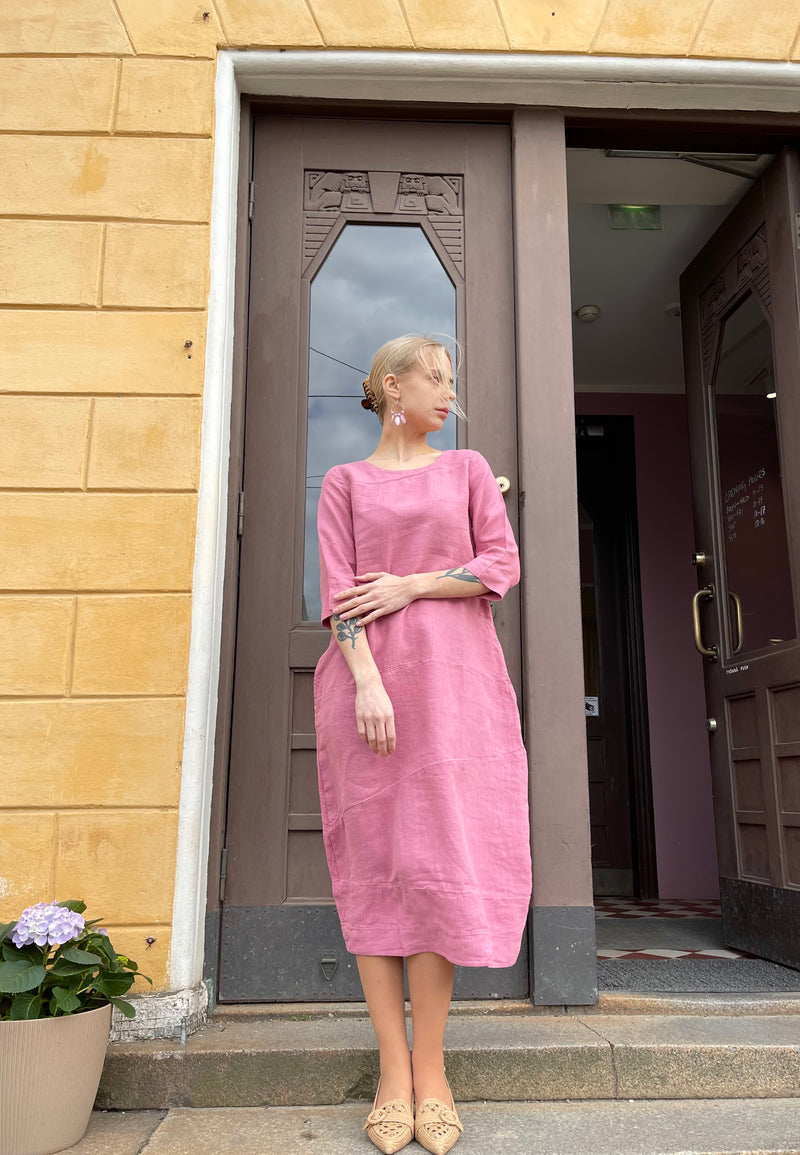 By Basics - Linen Dress Long Dusty Camelia
