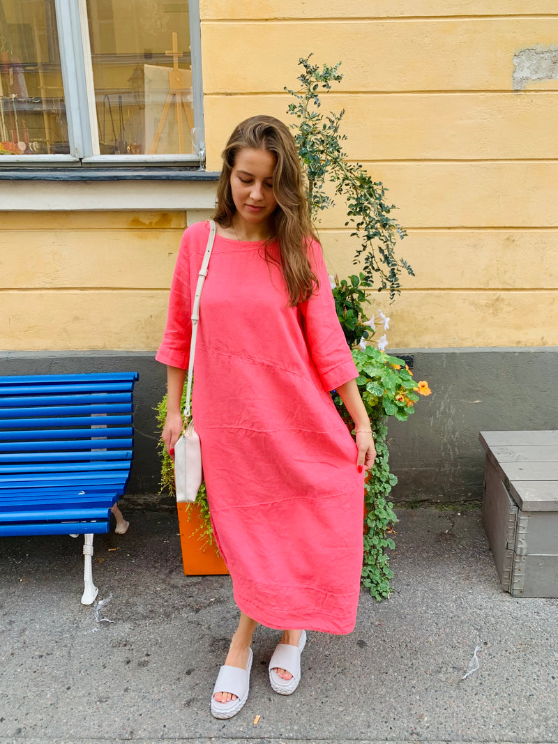 By Basics - Linen Dress Pink