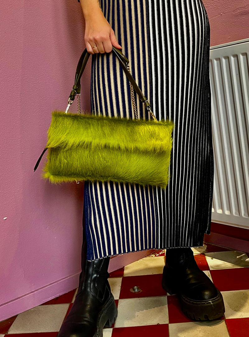 My Best Bag Firenze - Andy Handbag Neon Green Fur