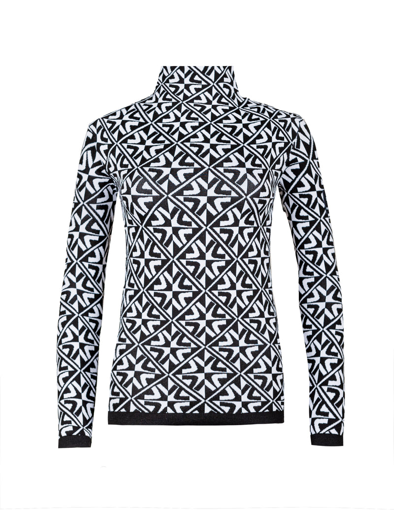 Newland - Alpina Lady Neck Sweater Black/White