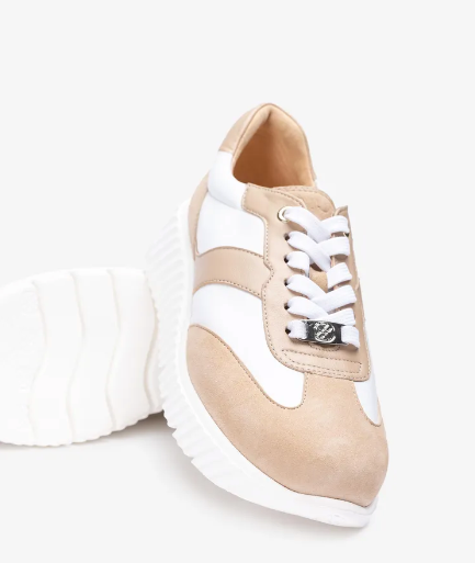 Unisa - Sneaker Beige/White Suede