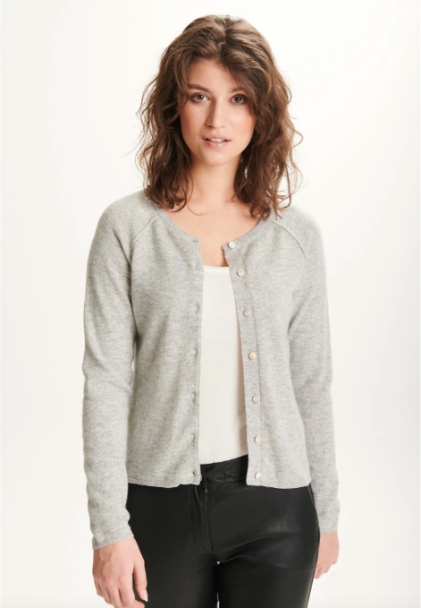 BTF•CPH - Cashmere- Merino Cardigan Light Grey Melange