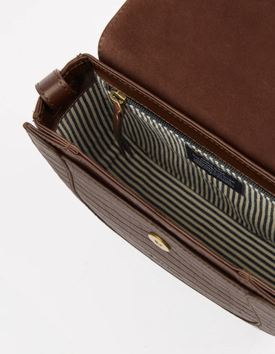 O My Bag Amsterdam - Nina Croco Print Leather Chocolate