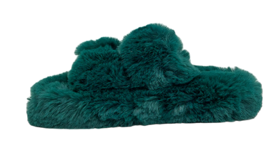 Colors Of California - Faux Fur Slipper Forest Green