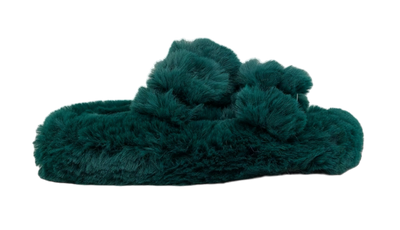 Colors Of California - Faux Fur Slipper Forest Green