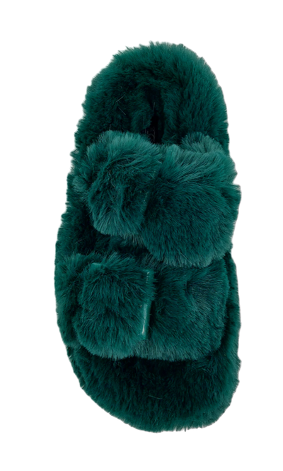 Colors Of California - Faux Fur Slipper Forest Green