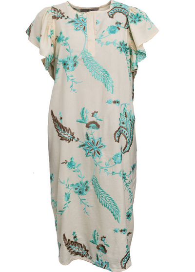 Costamani - Wanthie Dress White / Turquoise