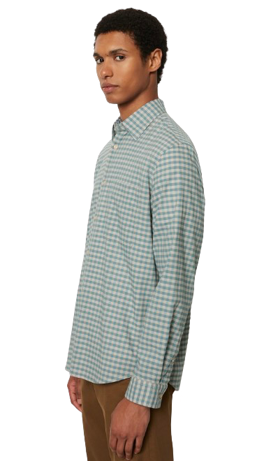 Marc O' Polo - Checkered Organic Cotton Shirt Multi / Stormy Sea