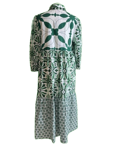 Erfurt - Long Patchwork Dress Green