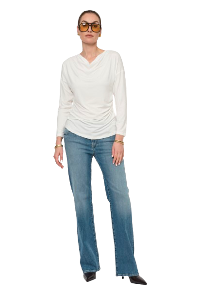LaSalle - Falling Neck Shirt White