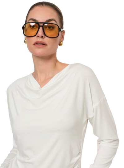 LaSalle - Falling Neck Shirt White