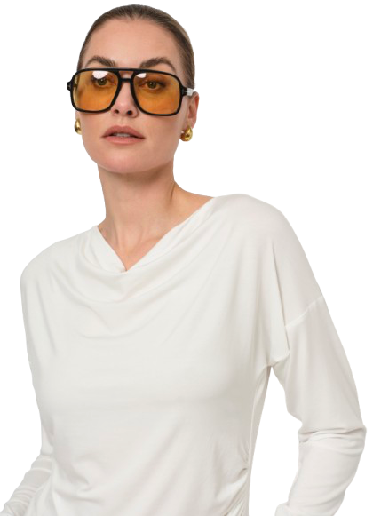 LaSalle - Falling Neck Shirt White