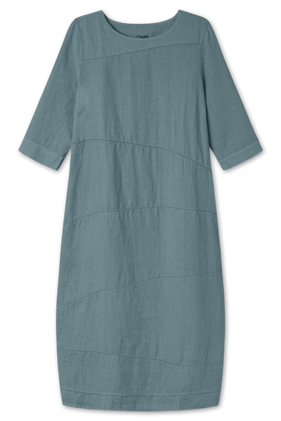 By Basics - Linen Dress Long Stormy Sea
