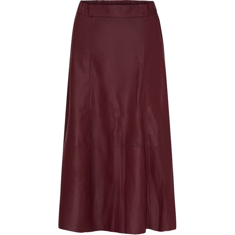 BTF•CPH - Leather Skirt Long Burgundy