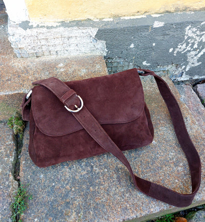 Unisa - Handbag Suede Dark Brown