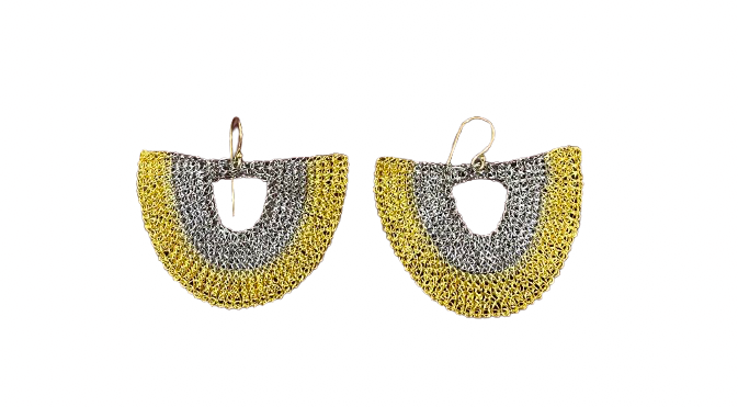 Lotta & Djossou - Prismatic Earring Silver & Brass/Gold